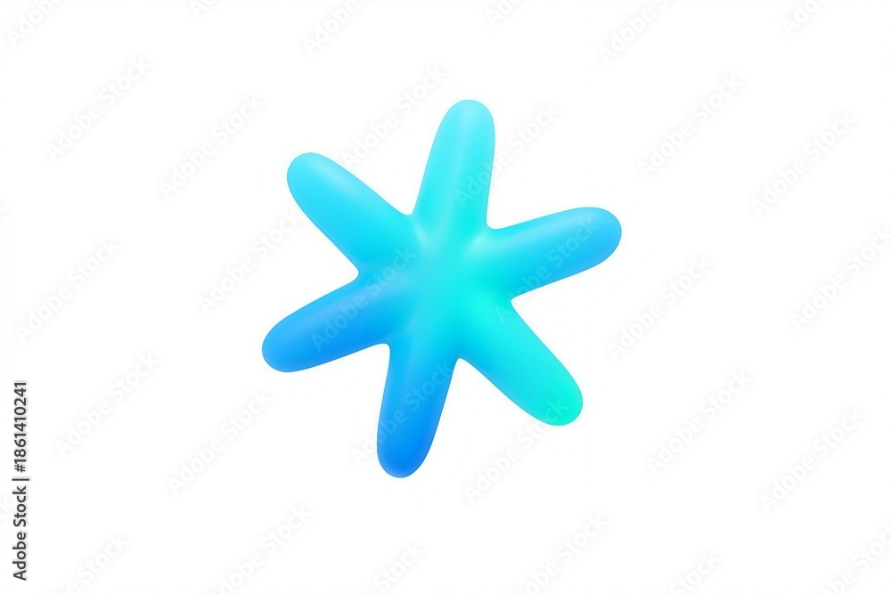 Obraz premium Blue starfish on white background