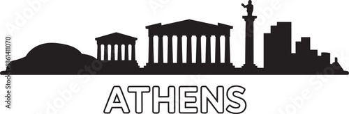 Athens greece panorama cityscape silhouette travel attraction famous destination