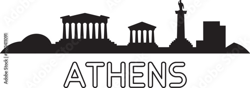 Athens greece panorama cityscape silhouette travel attraction famous destination