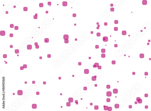 Pink confetti spreading joy on white background