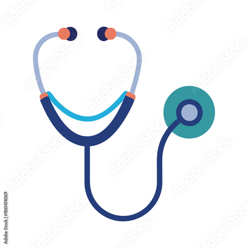 Clinical Equipment Stethoscope Isolated Vector Illustration Design