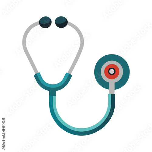 Clinical Equipment Stethoscope Isolated Vector Illustration Design