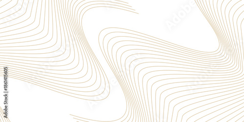 Luxury abstract gold wavy line pattern white background with copy space. Elegant golden color smooth gradient. Premium vector particle striped texture. EPS10 illustration