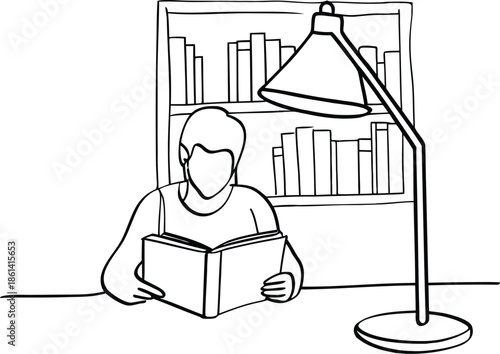man reading a book