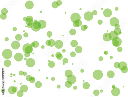 Green dots scattered randomly on white background