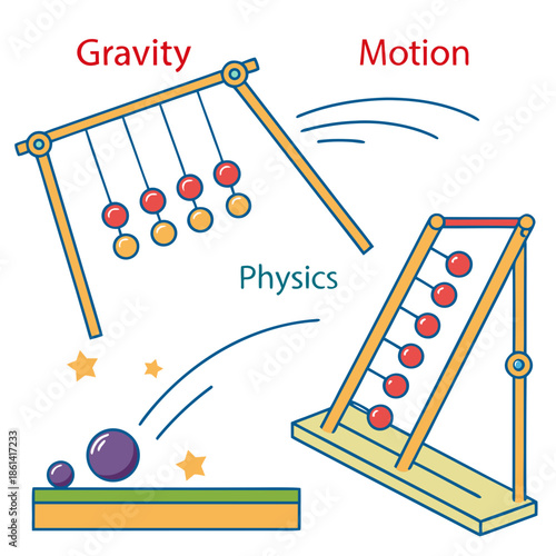 Illustration of gravity and motion in physics