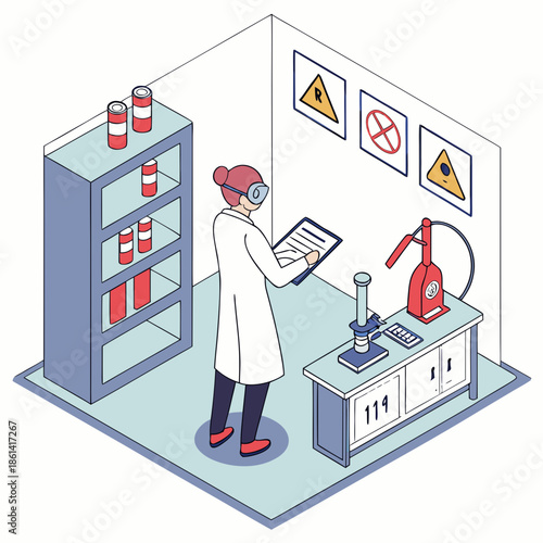 Scientist conducting experiment in laboratory