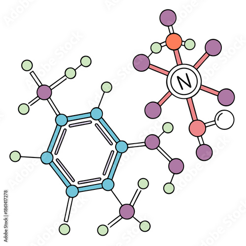 Molecular structure of a complex organic compound