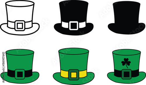 St Patricks Day Leprechaun Hats Collection top hat