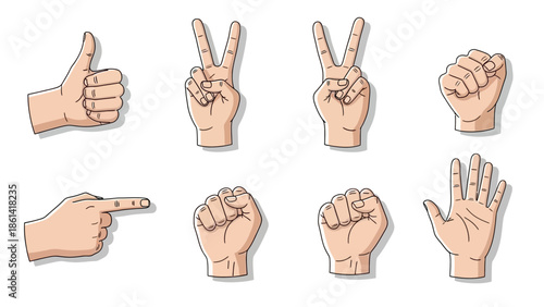 Collection of Hand Gestures and Poses for Communication and Expression.
