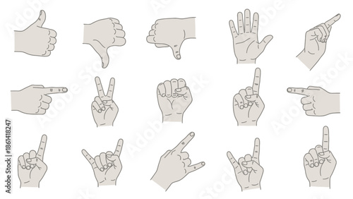 Collection of Hand Gestures and Signals in Various Poses.