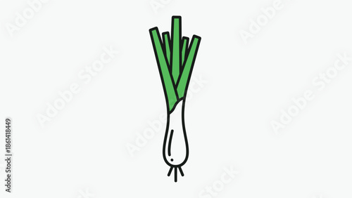 Bunch of fresh green onions with white base, Generative AI.