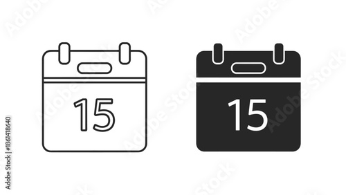 Modern calendar icons for organization and planning purposes, Generative AI.