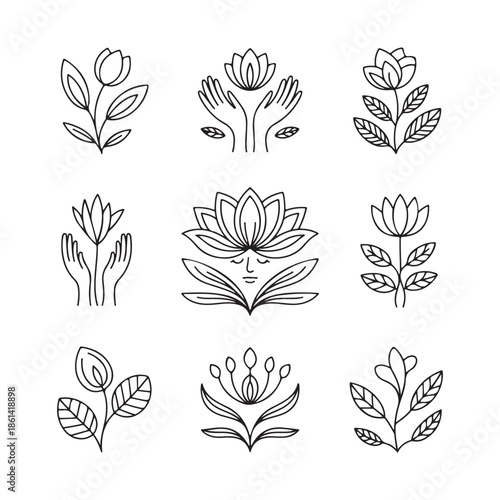 Hands Holding Lotus Flower Vector