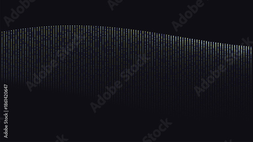 Dark background with white dots forming a wave pattern