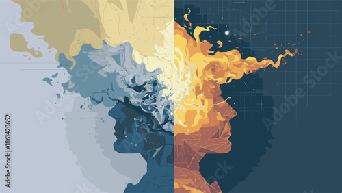 Flat Vector Illustration of a Smartphone with Traced Elements and Minimal Design