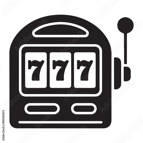 Slot Machine Silhouette Icon – Casino, Jackpot & Gambling Graphic