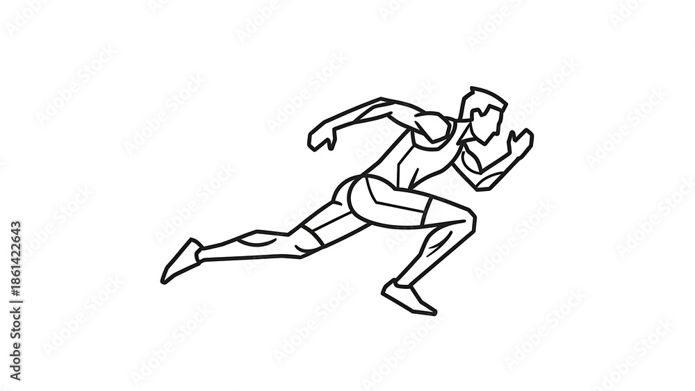 Fototapeta premium Dynamic illustration of a man running with determination