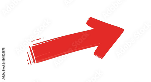 A dynamic vibrant red arrow pointing to the right suggesting direction and forward momentum