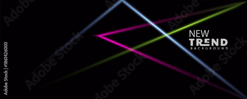colorful geometric lines forming triangles on black background