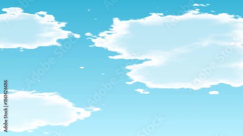 Soft white clouds moving across bright blue sky with gentle light airy atmosphere creating peaceful open space background, floating freedom, calm weather, minimal design and positive imagination
