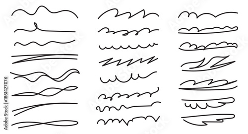 Handdrawn Underline Doodles  Creative Design Elements Collection