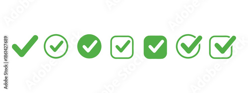 Array of green checkmarks Vector