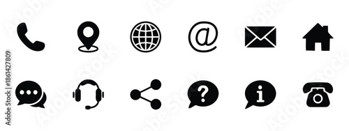 Contact information icons Vector