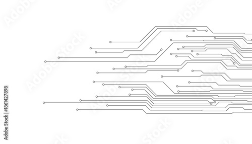 Technology digital circuit board background. Technology black circuit diagram. High-tech connection system on a white background.