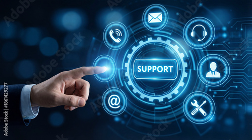 Businessman hand touching 