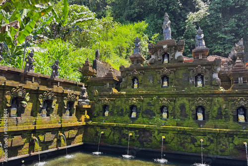Water purification ritual performed in the Balinese temple in Bali, Indonesia