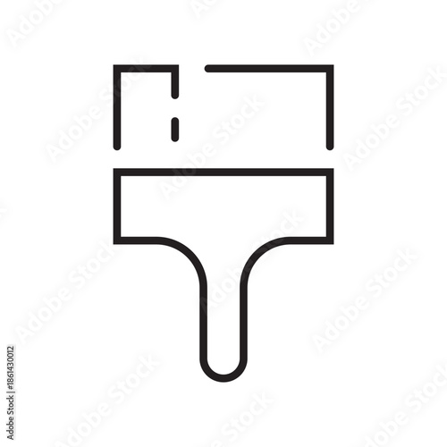 Paint Brush Icon  Simple Line Art Design