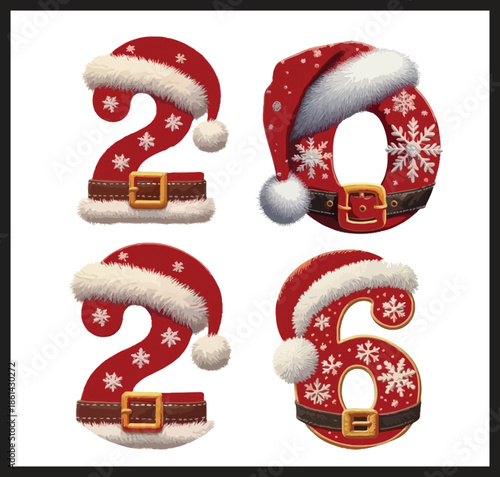 Christmas celebration decoration with festive numbers 2023