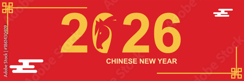  Chinese New Year 2026 banners - Year of the Horse.  Suitable for greetings, promos, event screens, and digital celebrations.