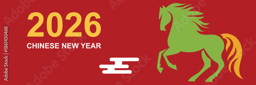 Chinese New Year 2026 banners - Year of the Horse.  Suitable for greetings, promos, event screens, and digital celebrations.