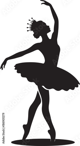 Graceful Ballerina Silhouette Art