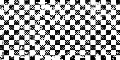 Checkered flag. Race background. Formula one start flag. Racing flag, race pattern. Banner seamless chessboard, checkerboard texture. Wide checker background