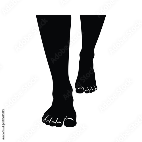  walking silhouette human legs  step vector art 