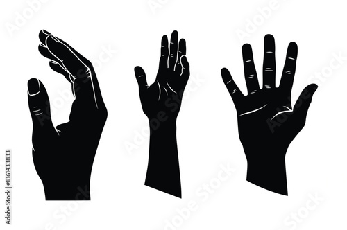 hand direction  silhouette vector