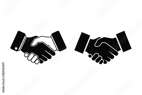vector hand shake set design 