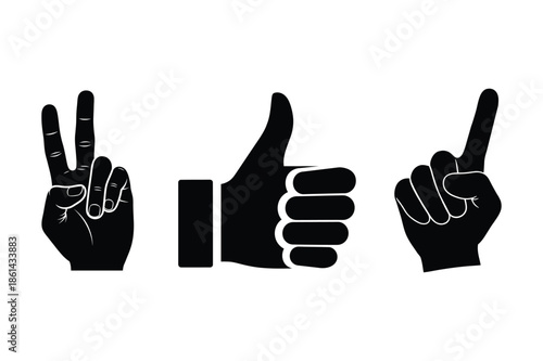 A hand gestures vector art