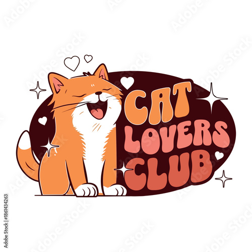 Cat typography vector t-shirt design print