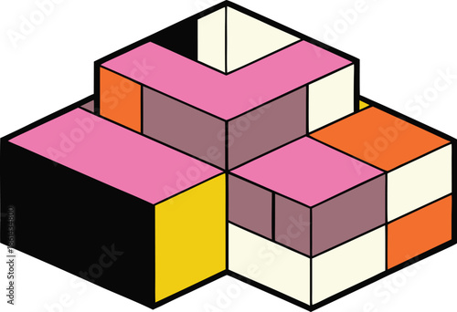 Minimal vector architecture built from geometric blocks