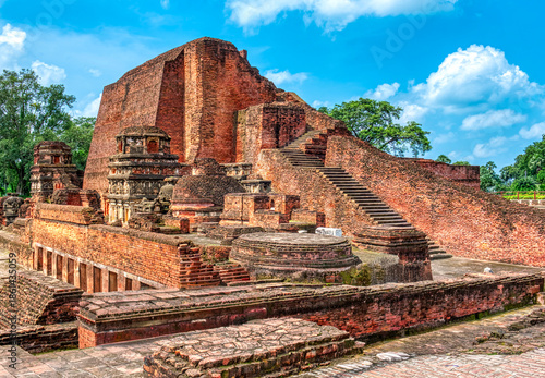 Nalanda University ruins in Bihar reveal a vast ancient learning center, founded in the 5th century CE, famed for monasteries, libraries, and global Buddhist scholars.