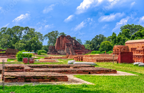 Nalanda University ruins in Bihar reveal a vast ancient learning center, founded in the 5th century CE, famed for monasteries, libraries, and global Buddhist scholars.