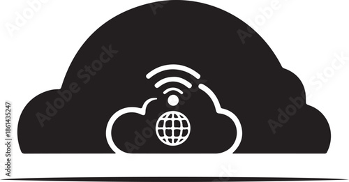 Cloud network connectivity global service icon