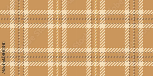 Elementary check tartan plaid, stripped background fabric textile. Summertime pattern seamless vector texture in orange and light colors.