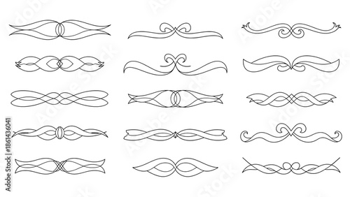 Collection of ornate decorative dividers, flourishing flourishes, and elegant ornamental borders for design and embellishment