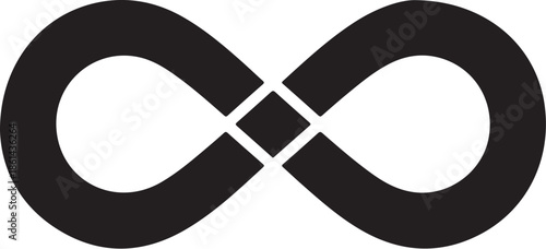 Stylized black infinity symbol icon