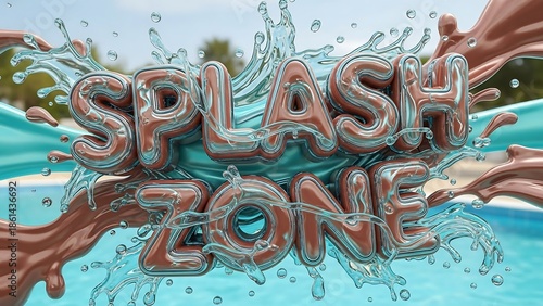 Splash zone water park fun sign.